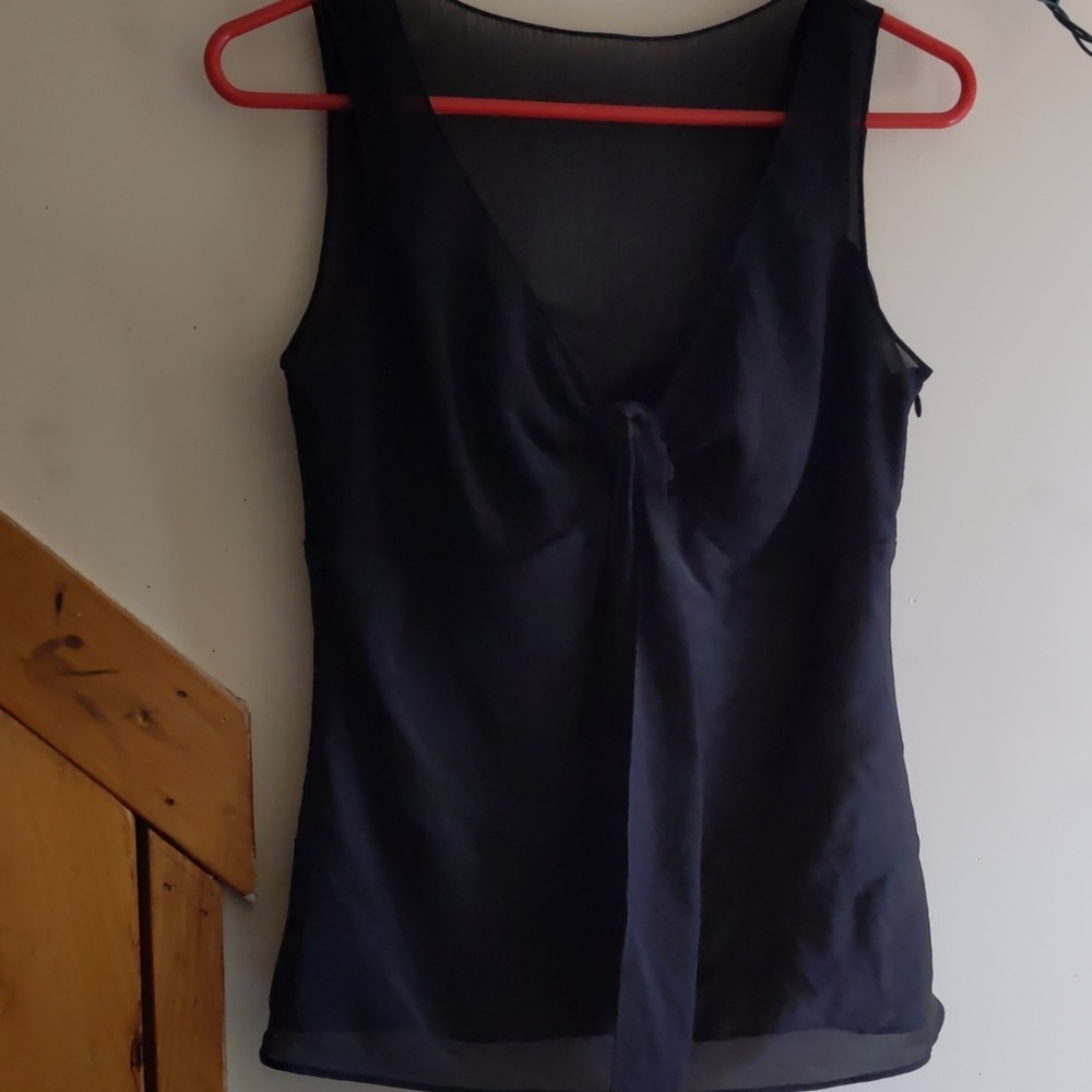 Ann Taylor Loft Sheer zip Tank